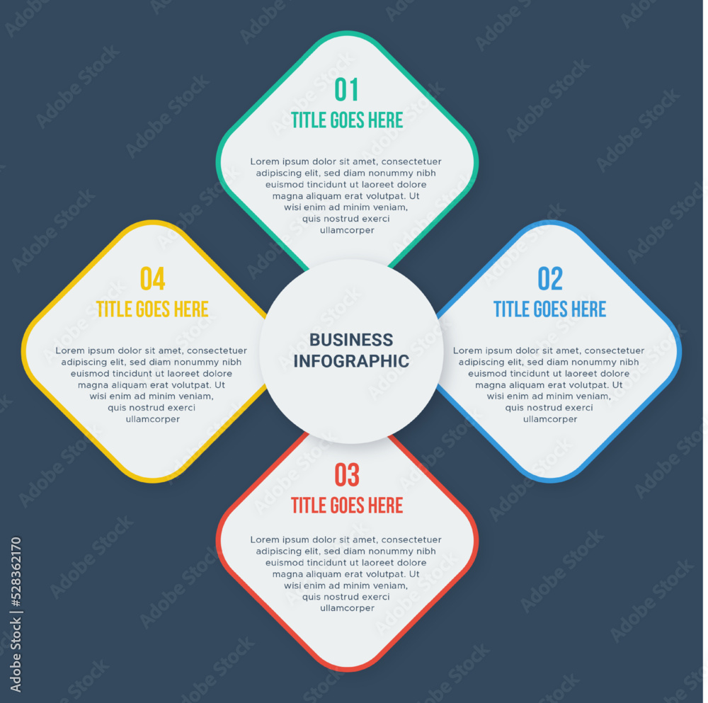Simple and Clean Presentation Business Infographic Design Template with 4 Bar of Options Simple and Clean Presentation Business Infographic Design Template with 4 Bar of Options