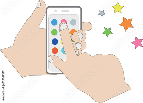 スマホを操作する人物のイラスト