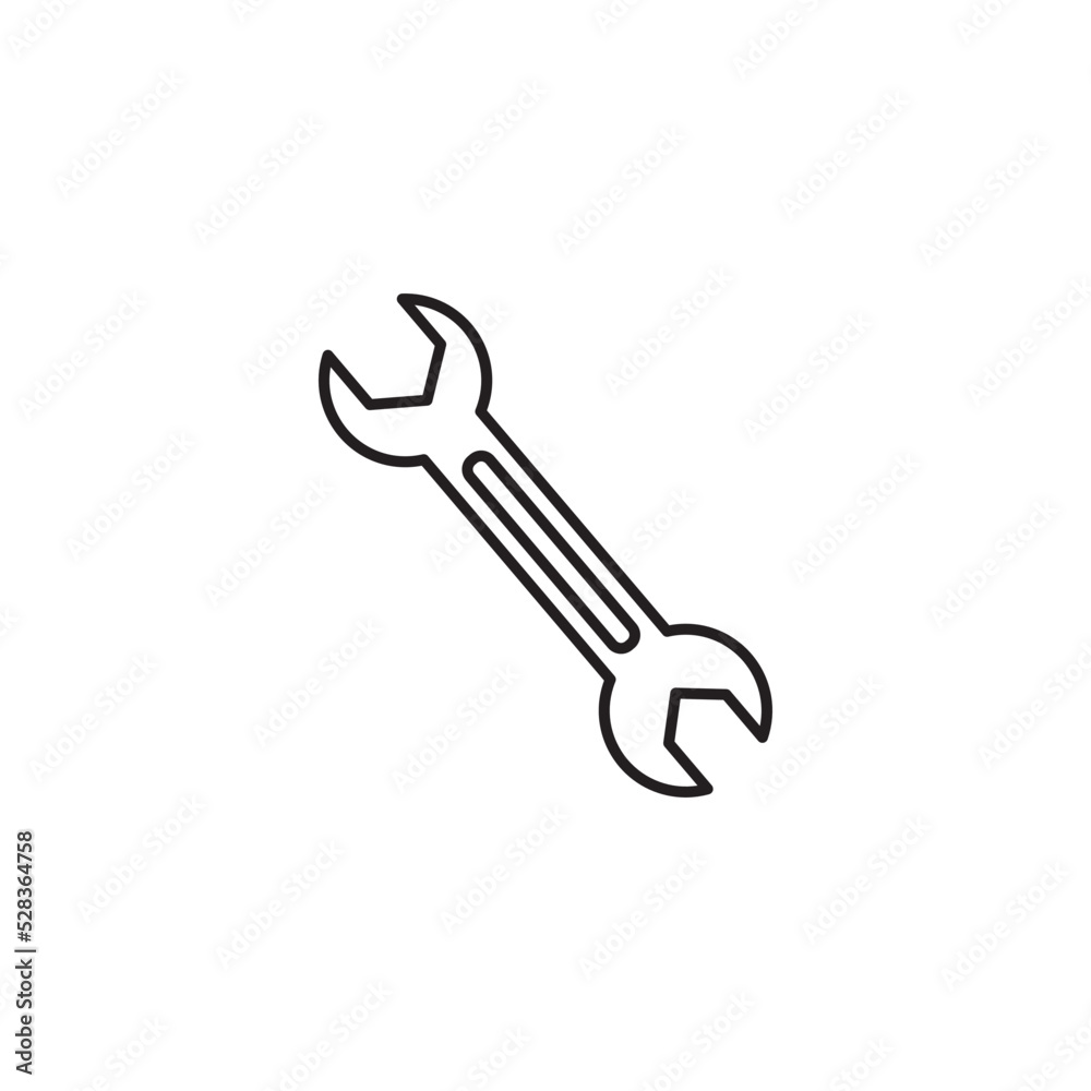 Wrench line art icon design template vector illustration Wrench line art icon design template vector illustration