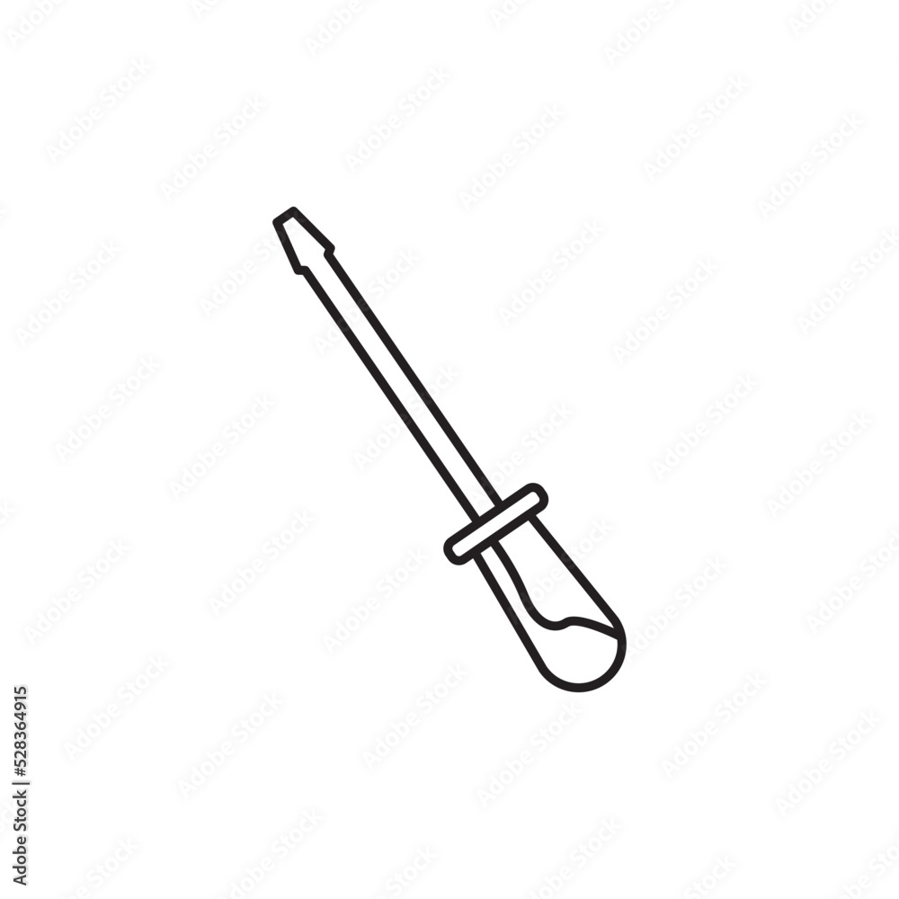 Screwdriver line art icon design template vector illustration Screwdriver line art icon design template vector illustration