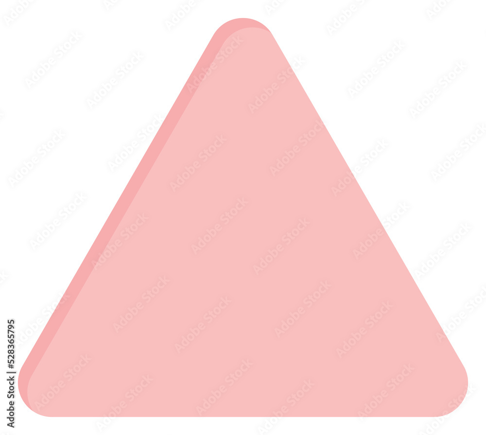 Blank cute pastel pink triangle shape icon. Flat design illustration.	