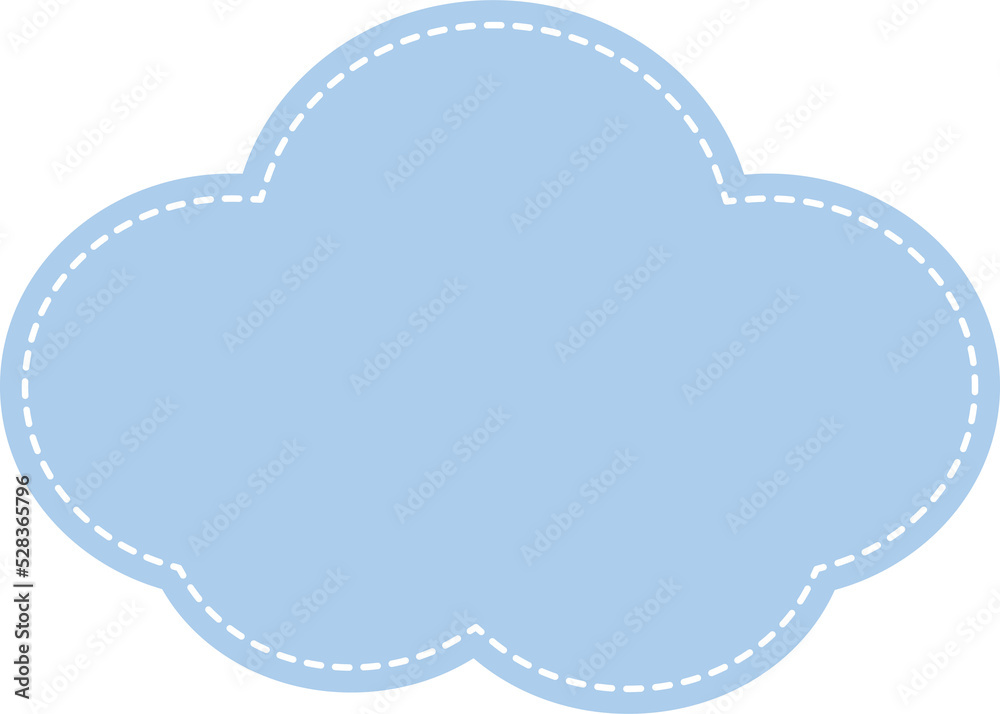 Blank cute pastel blue cloud shape icon. Flat design illustration. Blank cute pastel blue cloud shape icon. Flat design illustration.