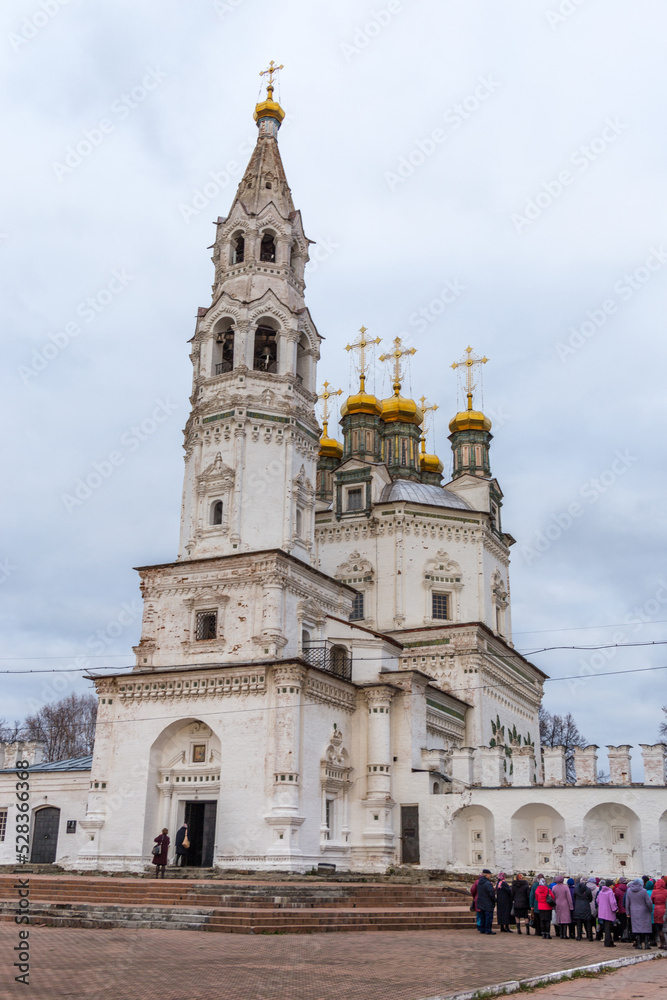 Trinity cathedral in Verkhoturye city. Trinity cathedral is a UNESCO world heritage site. Verhoturye city, Sverdlovsk region, Russia.