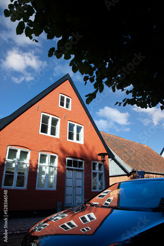 Olld house in the streets of Tønder in Denmark photo