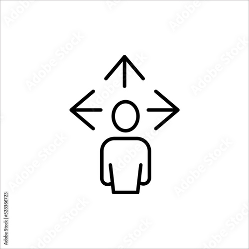 Decision making concept line icon. Simple element illustration. Decision concept outline symbol design.