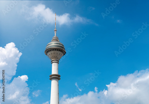 modern television tower, front view. Endem tower