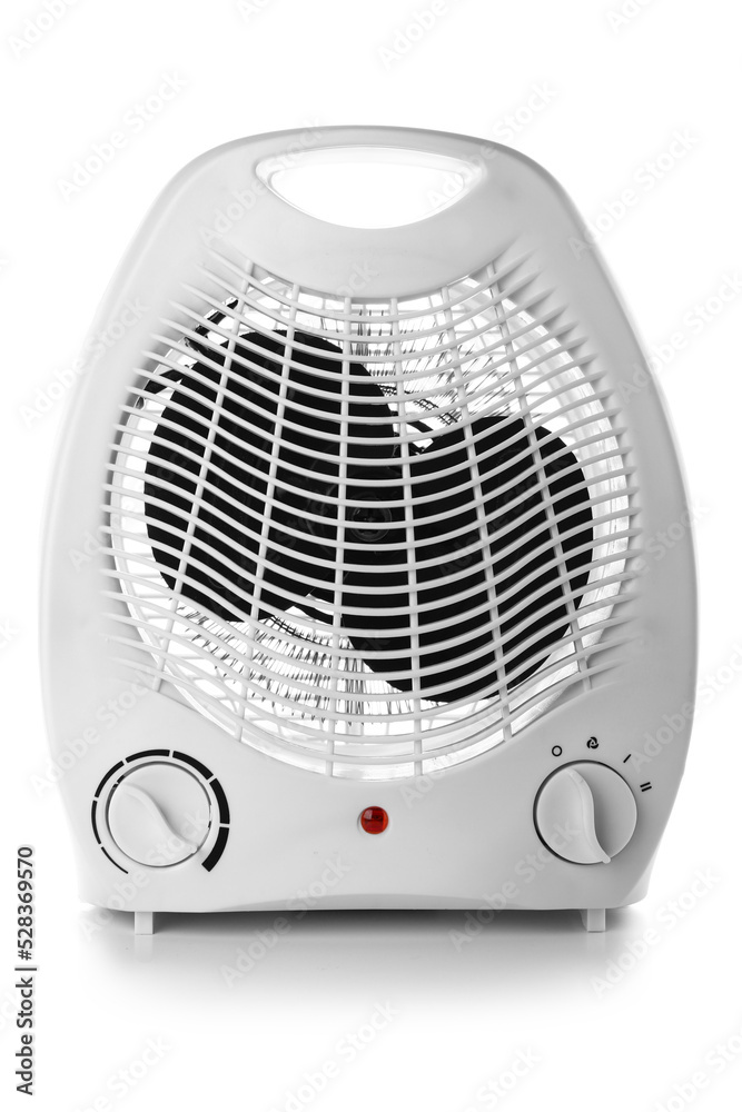 Electric fan heater on white background Electric fan heater on white background