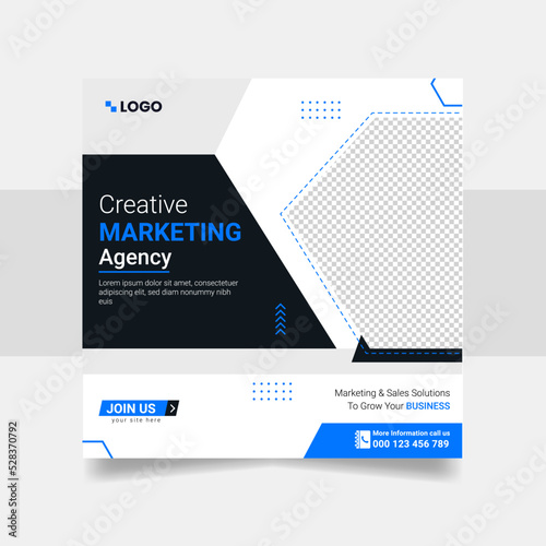 Creative marketing agency social media post web banner template