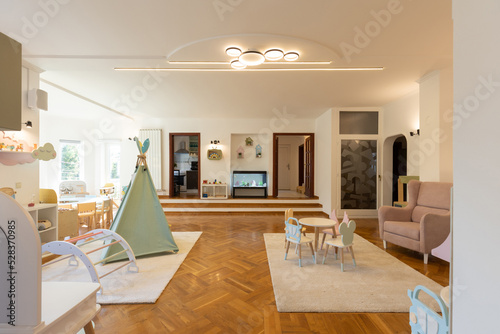 Interior of a montessori kindergarten photo