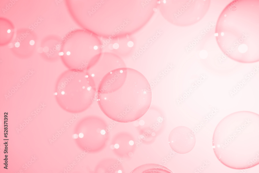 Abstract Beautiful Pink Soap Bubbles Background. Soap Sud Bubbles Water.	
