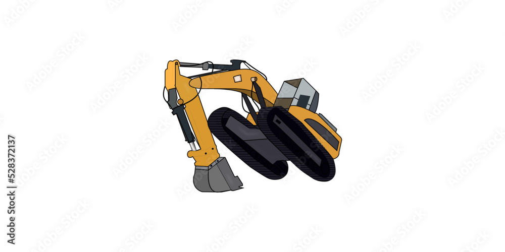 Excavator Vector Drawing full editable Excavator Vector Drawing full editable