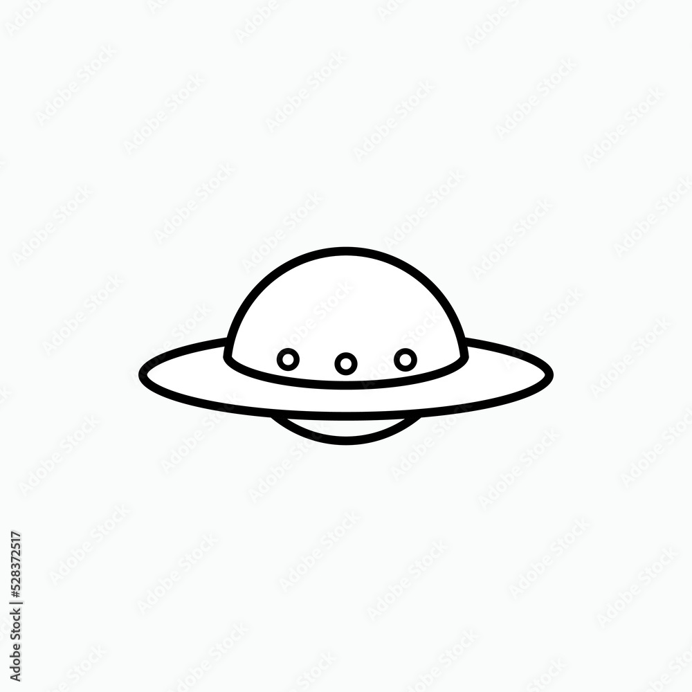 Fototapeta premium UFO Icon. Unidentified Flying Object Symbol - Vector. 