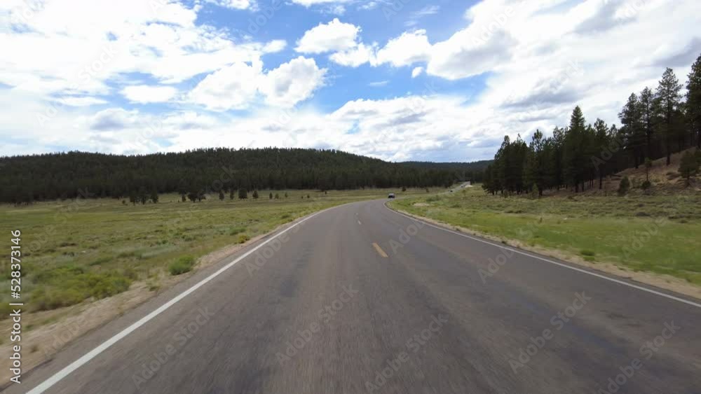 Driving Plate Bryce Canyon Scenic Drive Northbound Multicam Set 28 Rear View Prairie Utah Southwest USA Driving Plate Bryce Canyon Scenic Drive Northbound Multicam Set 28 Rear View Prairie Utah Southwest USA