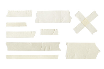 Adhesive tape set isolated on transparent background. Png realistic design element.