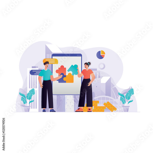 Business Problem Discussion And Solution Illustration Concept
