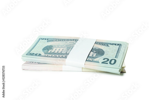 Concept of financials, dollars isolated on white background
