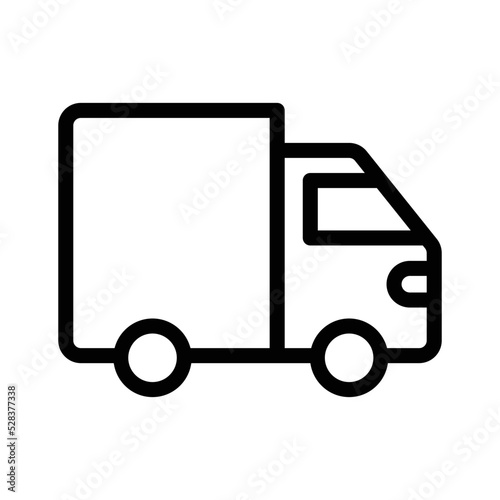 Delivery truck line icon vector graphic illustration