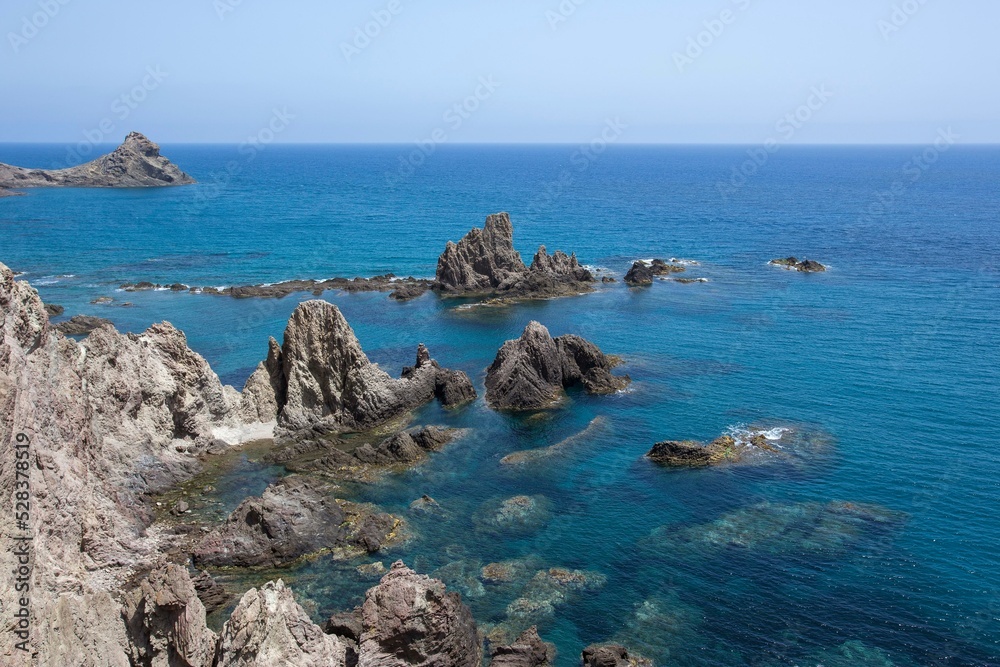 Rock formations, Arrecife de las Sirenas, Cabo de Gata, Andalusia, Spain, Europe