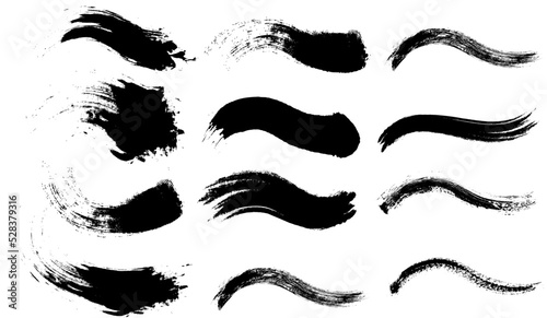 Brush strokes paint - Vector paintbrush set. Black vector brush strokes collection. Black paint spots vector set 