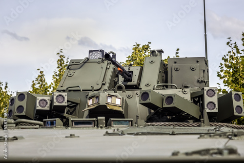 the tower of an infantry fighting vehicle with weapons