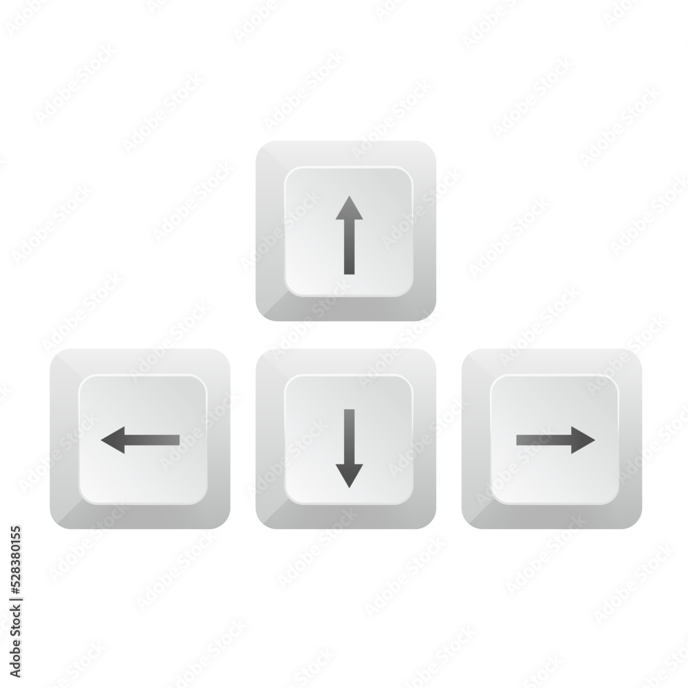 computer keyboard arrow keys vector illustration clipart isolated on white  background Stock Vector | Adobe Stock