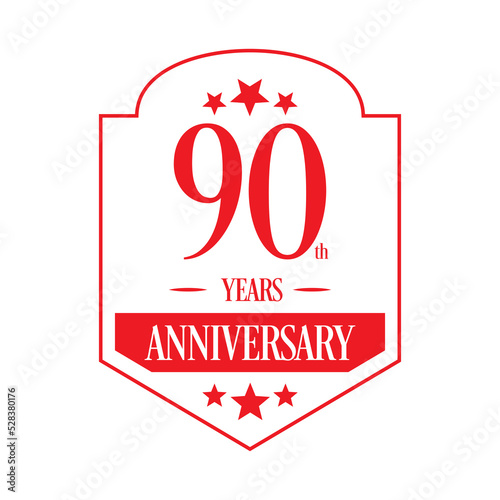 Luxury 90th years anniversary vector icon, logo. Graphic design element
