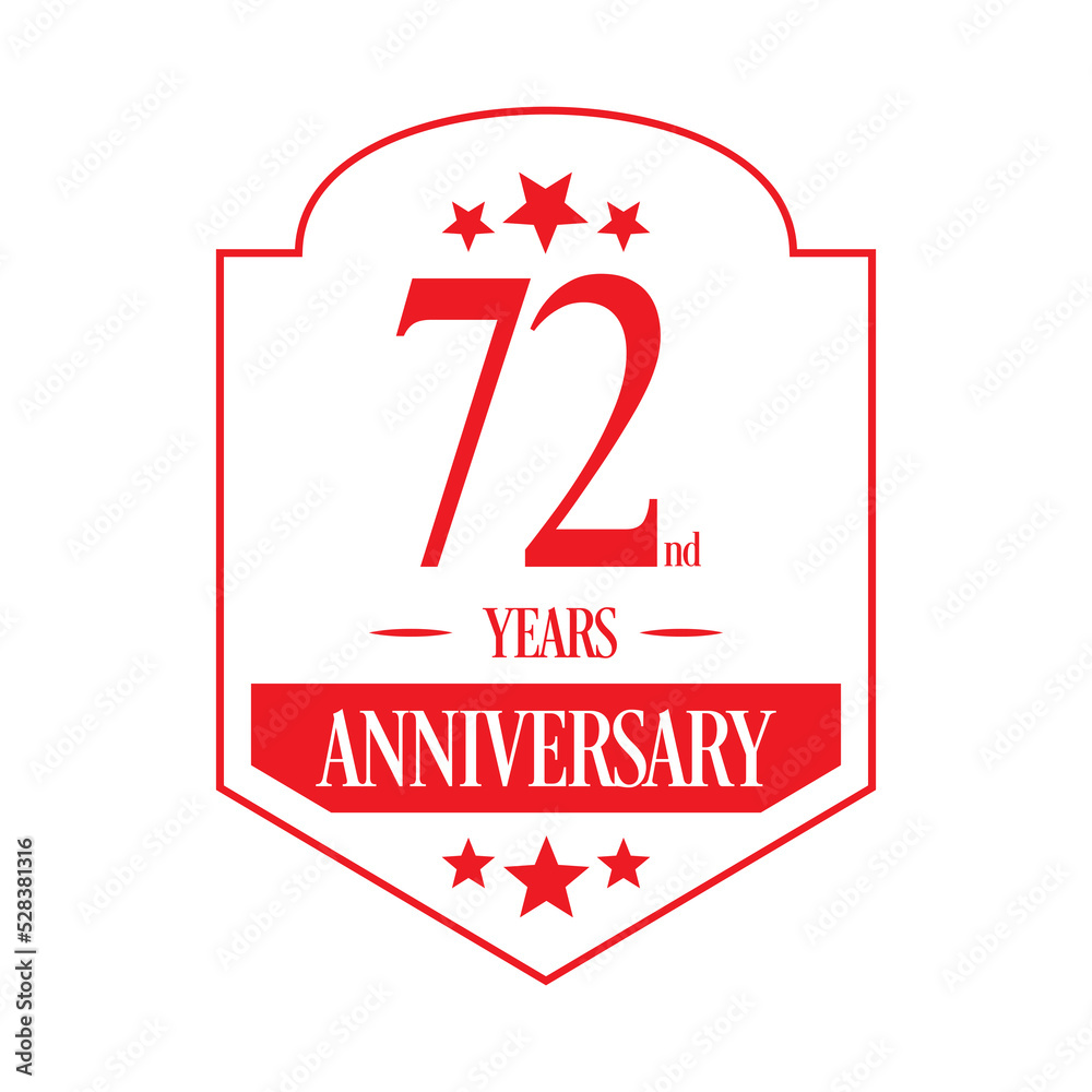 Luxury 72nd years anniversary vector icon, logo. Graphic design element
