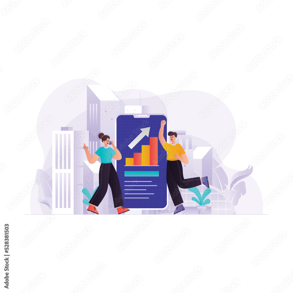 Online Business Success Illustration Concept Online Business Success Illustration Concept