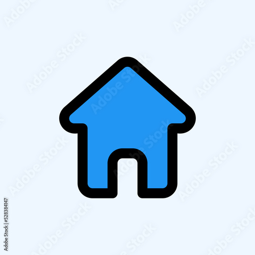 Home icon in filled line style about user interface, use for website mobile app presentation