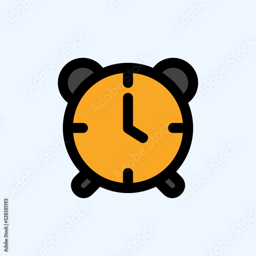 Alarm icon in filled line style about user interface, use for website mobile app presentation