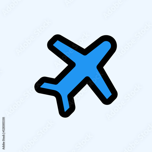 Flight mode icon in filled line style about user interface, use for website mobile app presentation