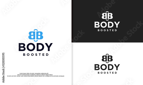 logo illustration vector graphic of double B shaped like butterfly