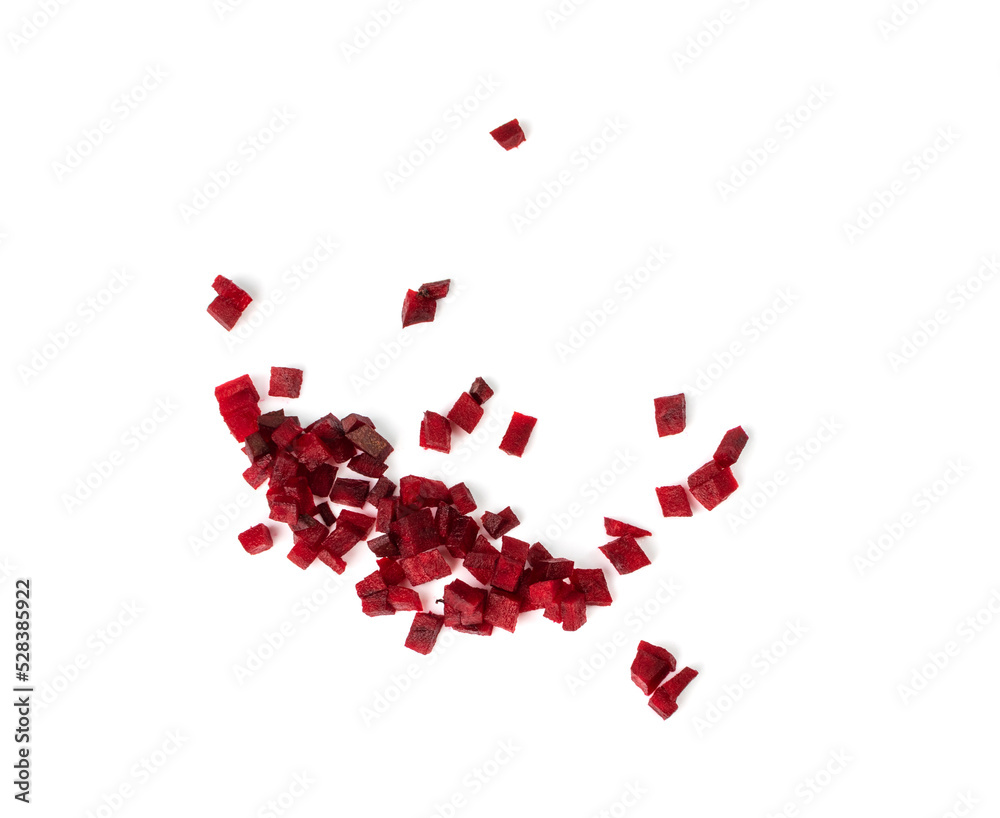 Beetroot Cubes Isolated Beetroot Cubes Isolated