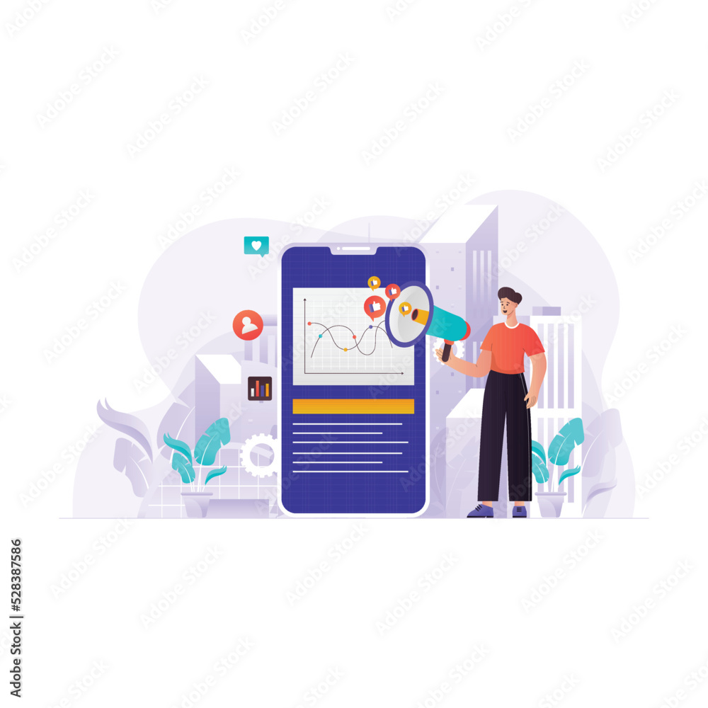Digital Promotion illustration for landing page Digital Promotion illustration for landing page