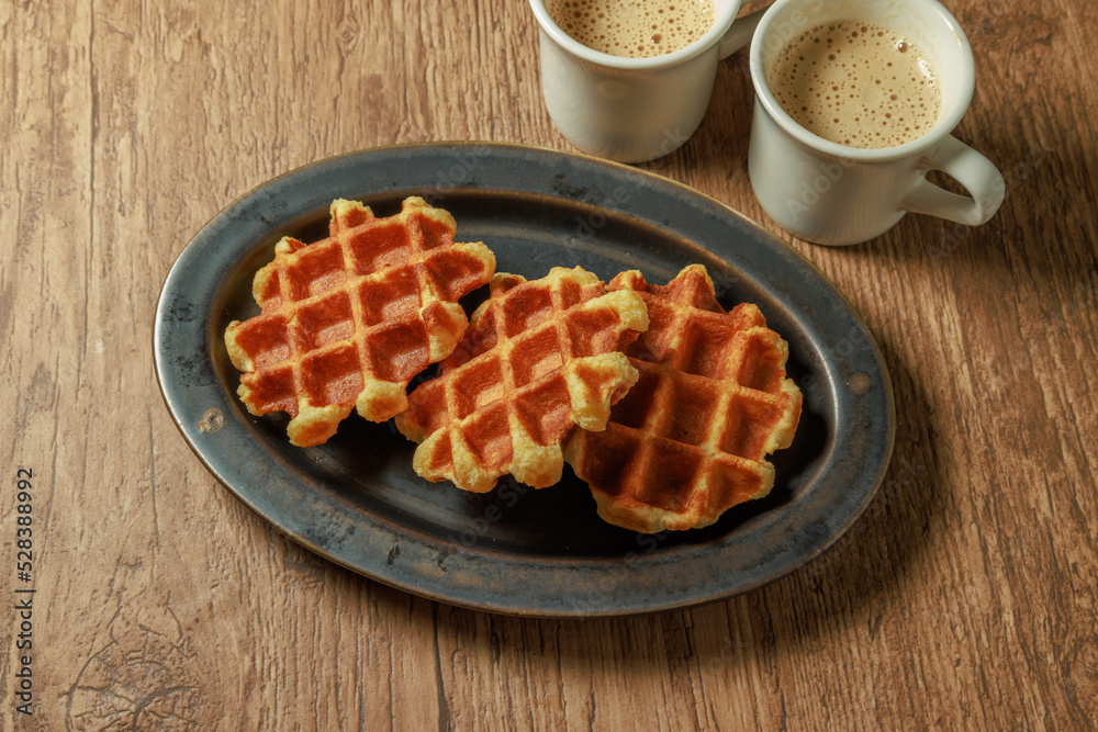 ワッフル Waffles of Dutch, French and Belgian foods ワッフル Waffles of Dutch, French and Belgian foods