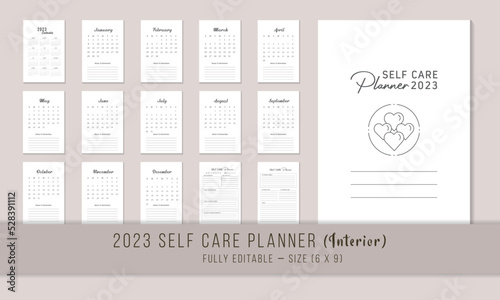 Selfcare planner 2023 kdp interior design
