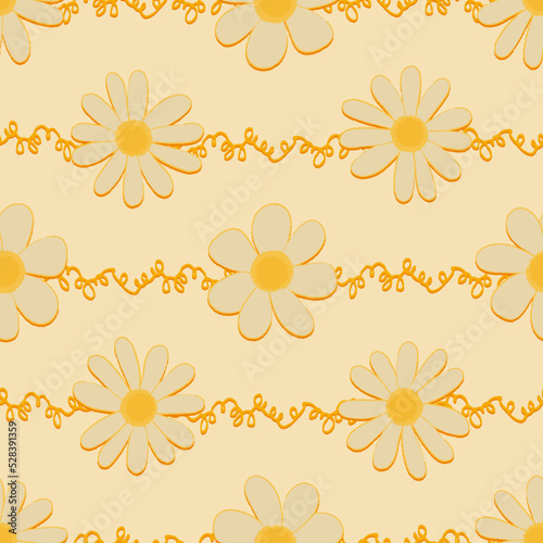 Flower seamless pattern. Vector illustration for printing, designs, backgrounds and wallpapers for your project. Textile decoration.