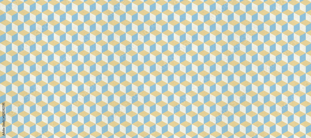 Japanese patterned paper with 3 color squares on Japanese paper. Japanese patterned paper with 3 color squares on Japanese paper.