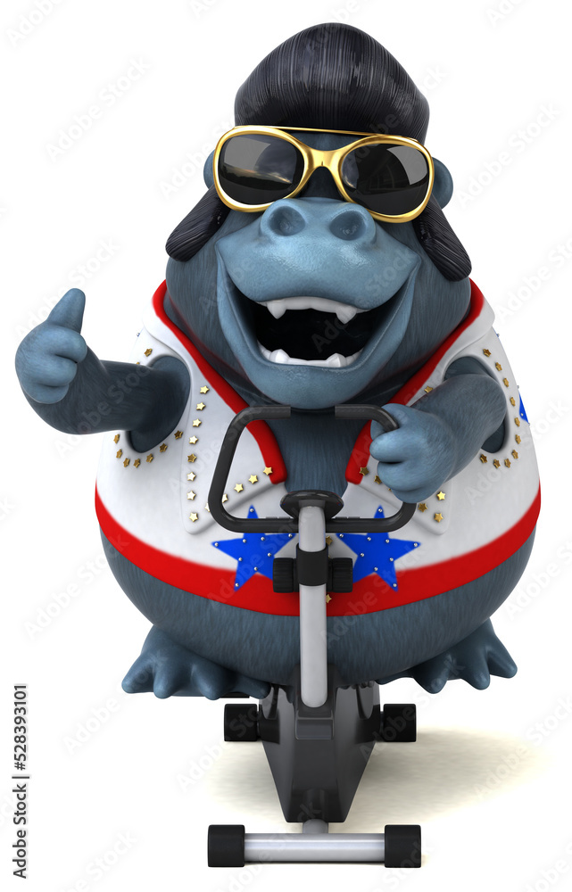 Fun 3D cartoon illustration of a rocker gorilla Fun 3D cartoon illustration of a rocker gorilla