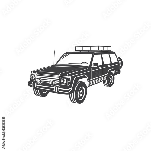 illustration of suv car  adventure car  vector art.