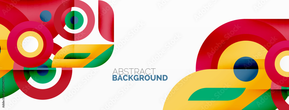 Abstract round shapes background. Minimalist decoration. Geometric background with circles and rings Abstract round shapes background. Minimalist decoration. Geometric background with circles and rings
