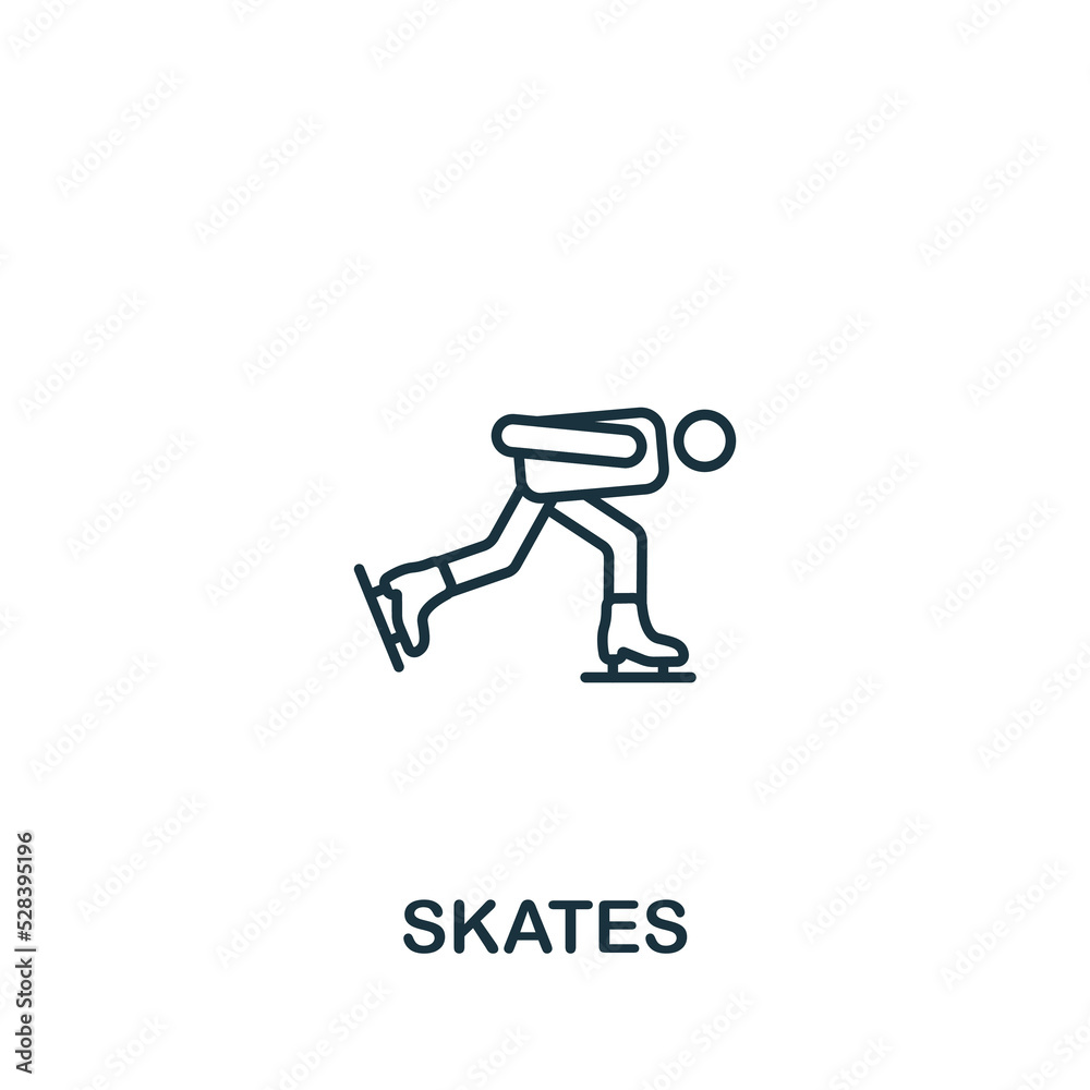 Skates icon. Line simple icon for templates, web design and infographics Skates icon. Line simple icon for templates, web design and infographics