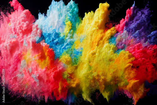 colorful paint splash explosion abstract background, artistic wallpaper, 3d render, 3d illustration