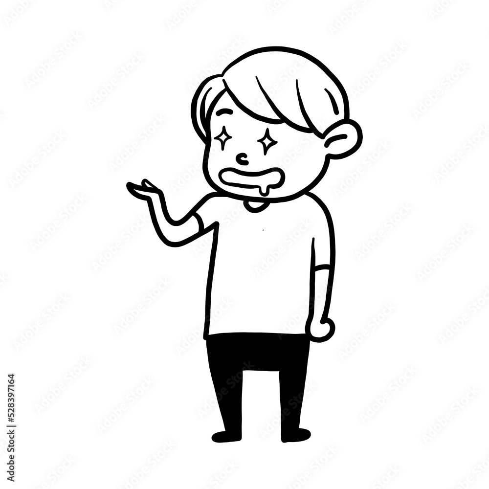 not knowing expression of cute boy character design not knowing expression of cute boy character design