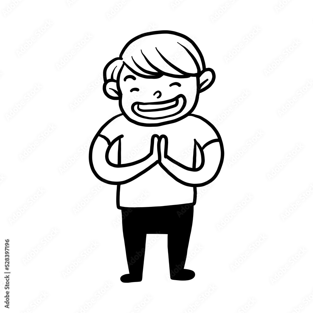 Apologize expression of cute boy character design Apologize expression of cute boy character design