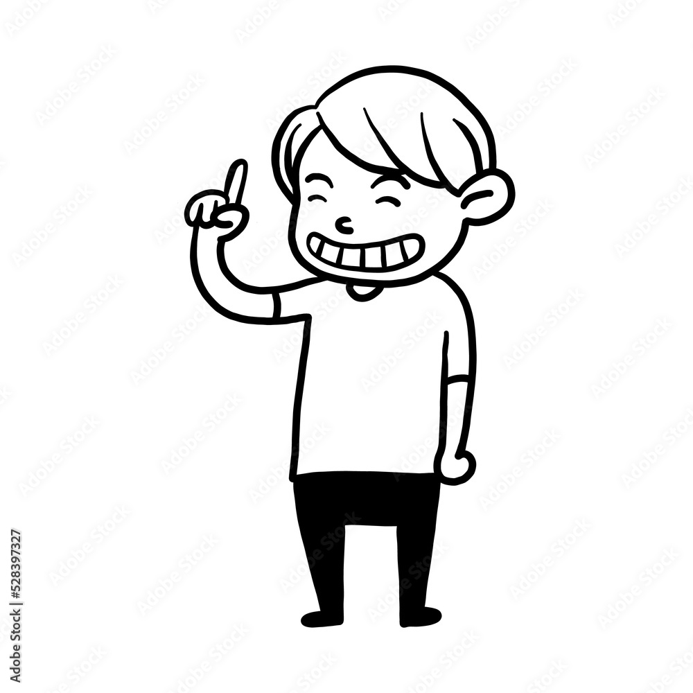 hand lifting expression of cute boy character design hand lifting expression of cute boy character design