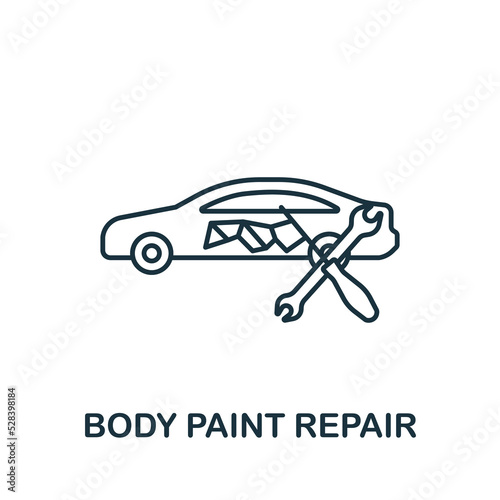 Body Paint Repair icon. Line simple line Car Service icon for templates, web design and infographics