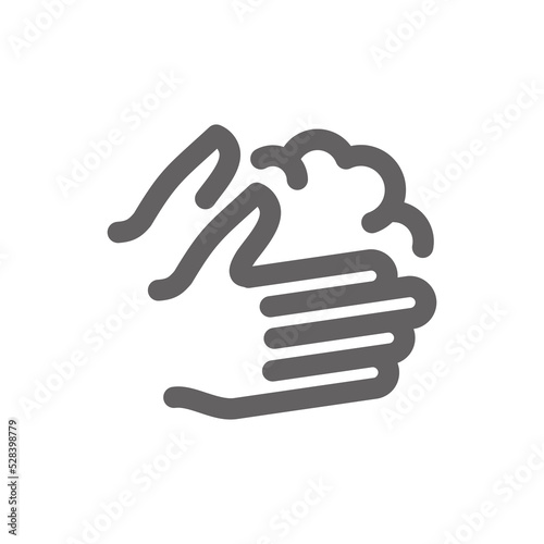 wash hand icon. Perfect for web design or healthcare applications. Simple vector illustration.