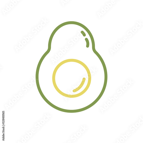 Avocado Fruit Simple Line Illustrations