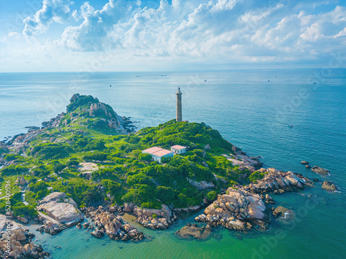 Ke Ga beach at Mui Ne, Phan Thiet, Binh Thuan, Vietnam. Ke Ga Cape or lighthouse is the most favourite destination for visitors to La Gi, Binh Thuan Province. Selective focus. Travel concept.